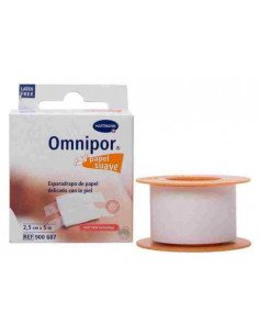 ESPARADRAPO HIPOALERGICO OMNIPOR PAPEL 1 UNIDAD 5 M X 2,5 CM