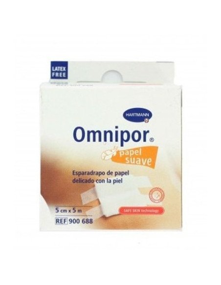 ESPARADRAPO HIPOALERGICO OMNIPOR PAPEL 1 UNIDAD 5 M X 5 CM