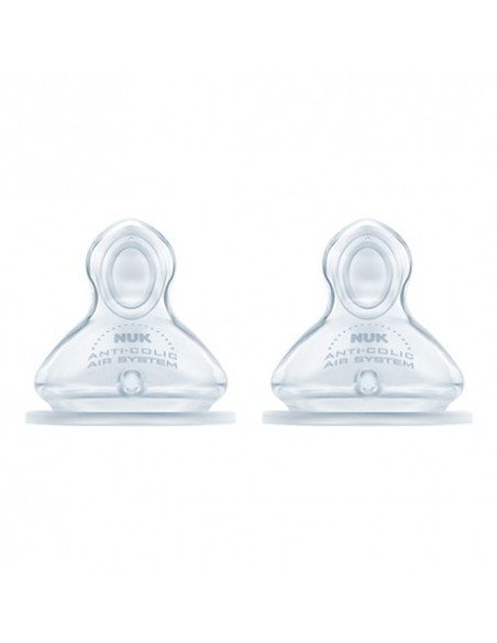 TETINA SILICONA ANTICOLICO NUK FIRST CHOICE TALLA 1 M 2 UNIDADES