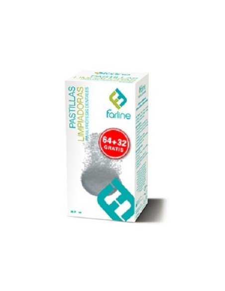 FARLINE PASTILLAS LIMPIADORAS LIMPIEZA PROTESIS DENTAL 96 TABLETAS