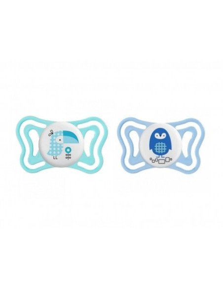 CHUPETE SILICONAORTODONTICO CHICCO PHYSIO LIGHT 2 - 6 MESES 2 UNIDADES COLOR AZUL