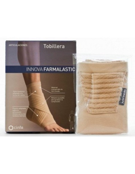 TOBILLERA VENDAJE EN 8 FARMALASTIC COMPRESSION TECH 1 UNIDAD TALLA MEDIANA COLOR BEIGE
