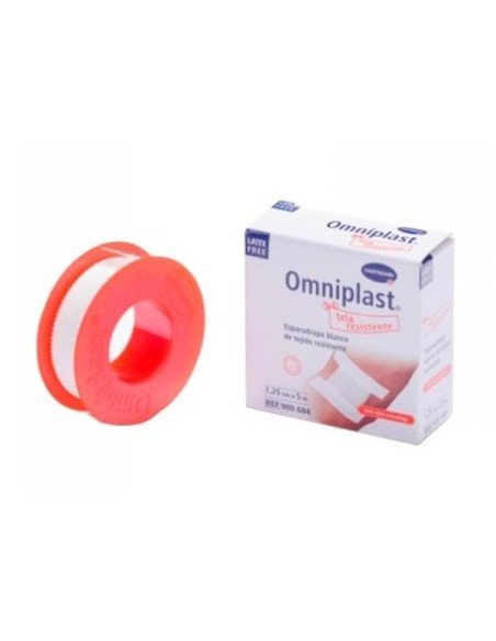 ESPARADRAPO HIPOALERGICO OMNIPLAST TEJIDO RESISTENTE 1 UNIDAD 5 M X 1,25 CM COLOR BLANCO