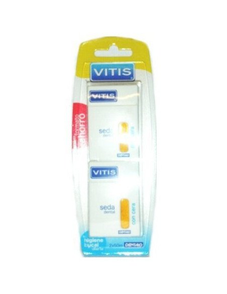 VITIS SEDA DENTAL CON CERA 50 M 2 UNIDADES DUPLO