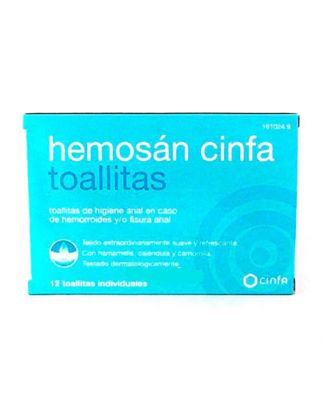 HEMOSAN CINFA 12 TOALLITAS