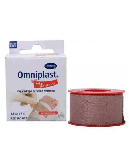 ESPARADRAPO HIPOALERGICO OMNIPLAST TEJIDO RESISTENTE 1 UNIDAD 5 M X 2,5 CM