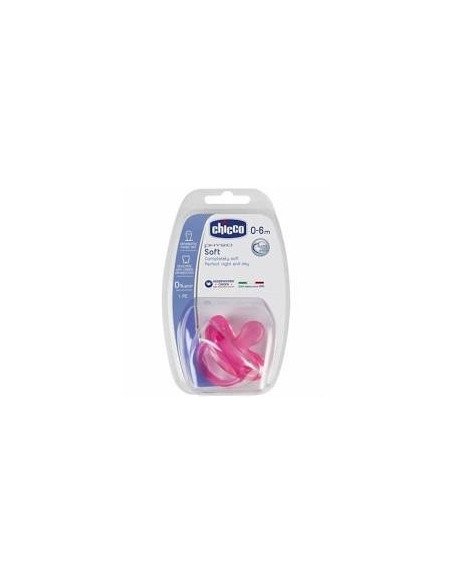 CHUPETE SILICONA ORTODONTICO CHICCO PHYSIOFORMA SOFT 0 - 6 MESES 1 UNIDAD COLOR ROSA