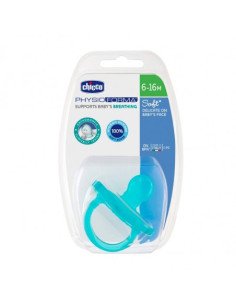 CHUPETE SILICONA CHICCO PHYSIOFORMA SOFT 6 - 12 MESES 1 UNIDAD COLOR AZUL