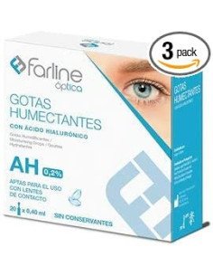 FARLINE OPTICA GOTAS HUMECTANTES AH 0.2% GOTAS OFTALMICAS ESTERILES 20 MONODOSIS 0,4 ML