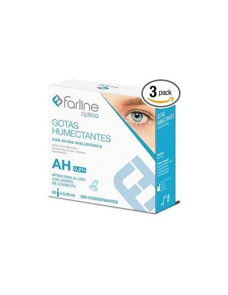 FARLINE OPTICA GOTAS HUMECTANTES AH 0.2% GOTAS OFTALMICAS ESTERILES 20 MONODOSIS 0,4 ML
