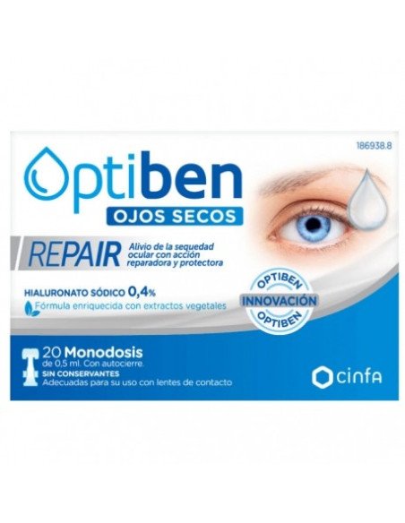 OPTIBEN OJOS SECOS REPAIR 20 MONODOSIS 0,5 ML